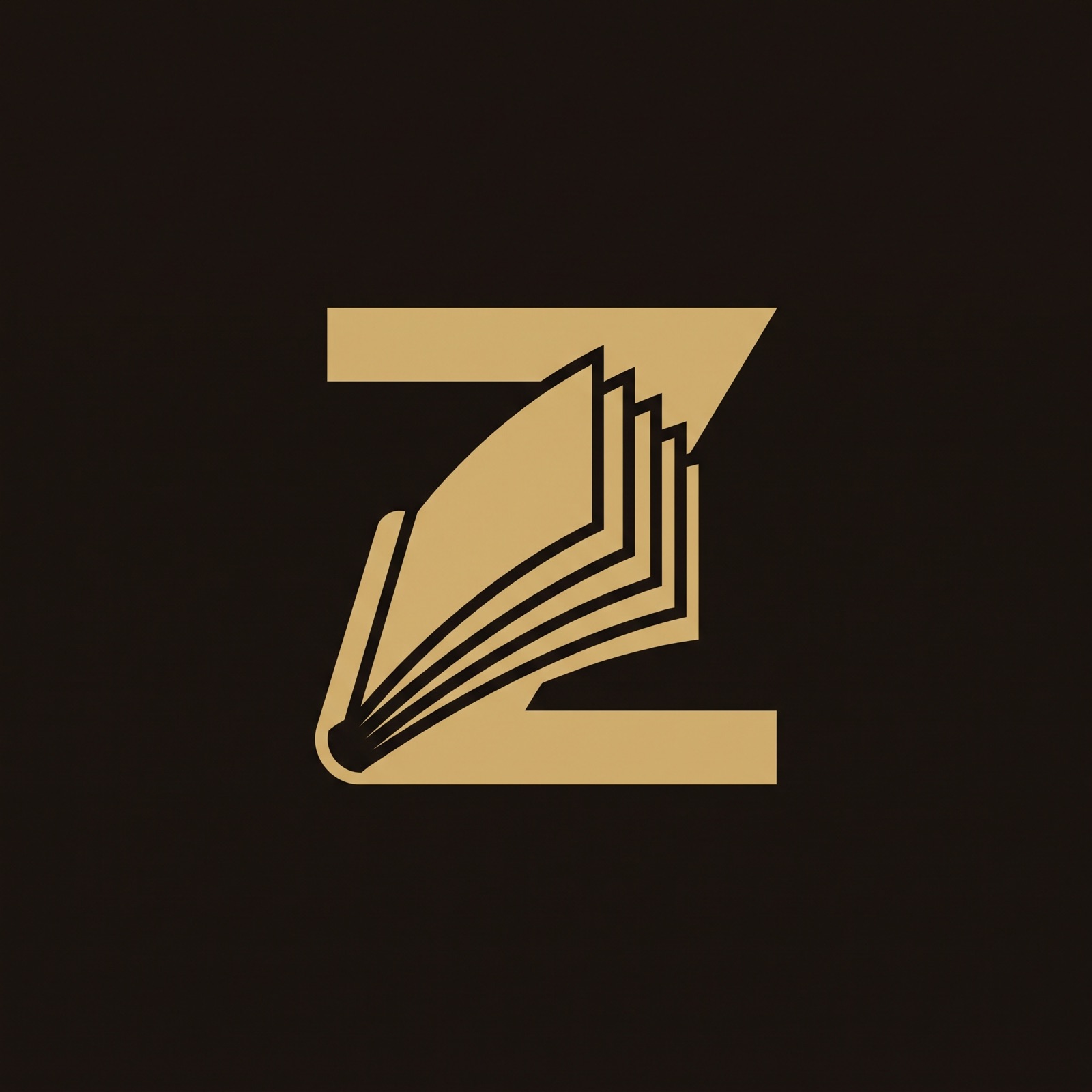 Zokario logo — a letter Z formed from the fanned pages of an open book